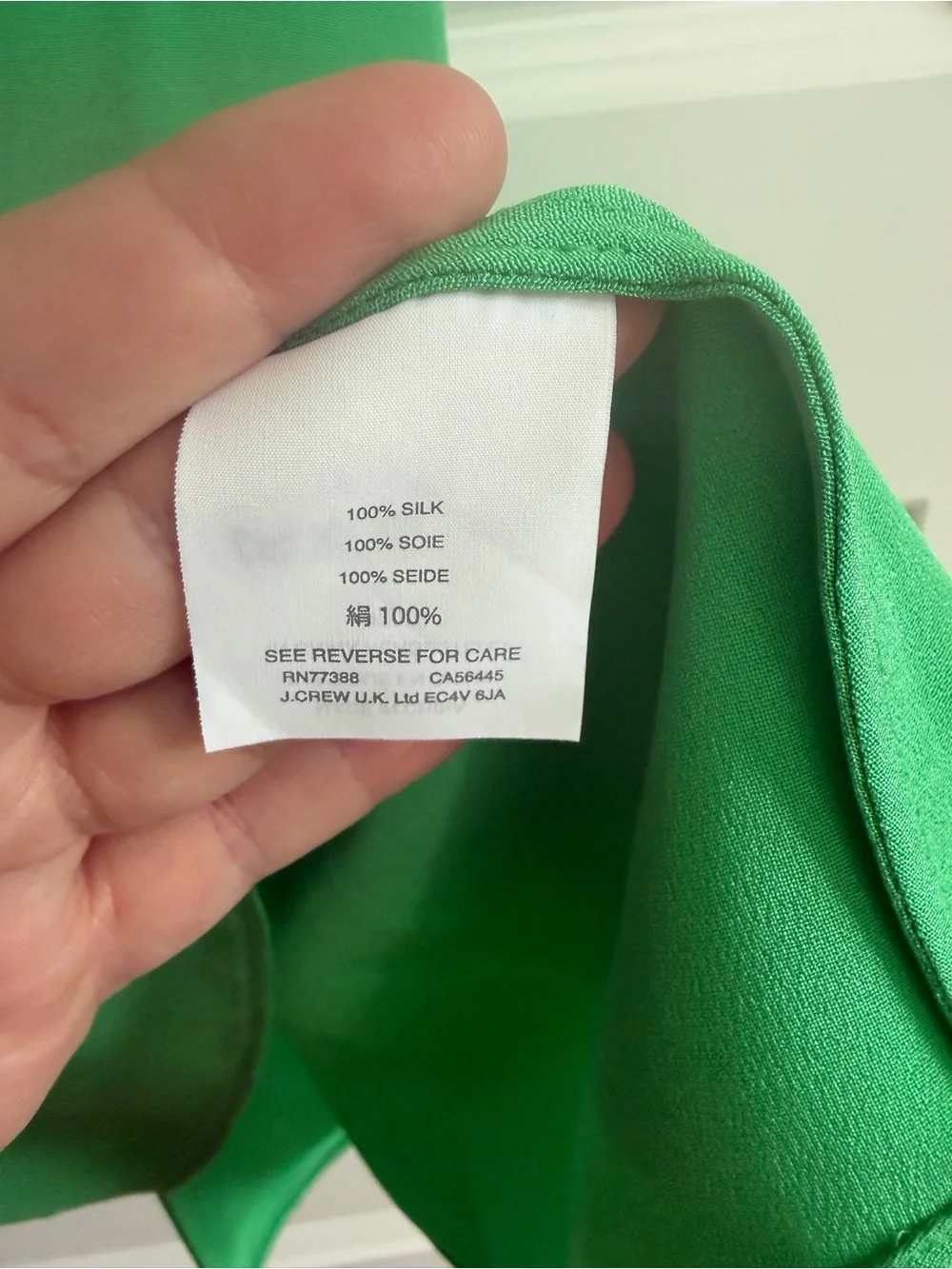 J. Crew Emerald Green Spaghetti Strap V-Neck Cami 100% Silk Sz 4